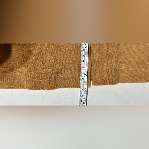 Crown&Ivy Open Cardigan Sweater Womens Sz M Petite Tan Black Stripes ColorBlock - Picture 9 of 9